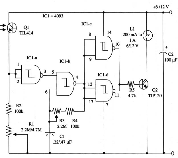 Figure 1 – Schematic diagram of the Lamp Flasher
