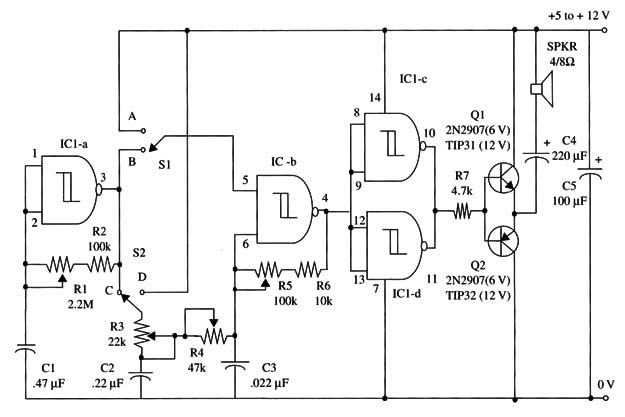 Figure 1 – Schematics for the Sound Machine
