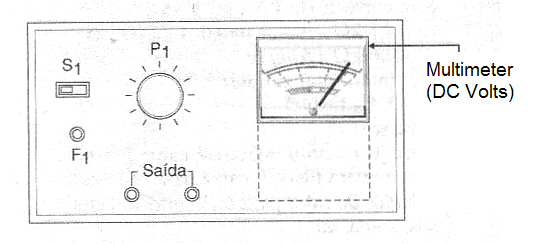 Figure 4 - Using a common multimeter as a voltmeter to indicate the output voltage.
