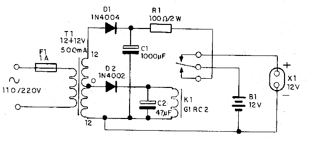 Figure 1 - Complete diagram of the emergency light system.
