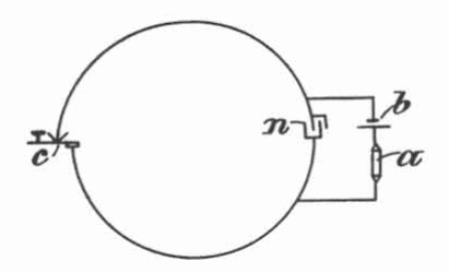 Figure 3 - Elementary receiver with a coherer suggested by Lodge in a British patent in 1897.
