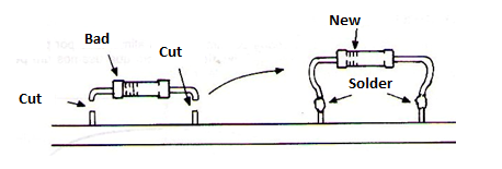 Figure 5 - Replacing a component without removing the terminals from the old one.
