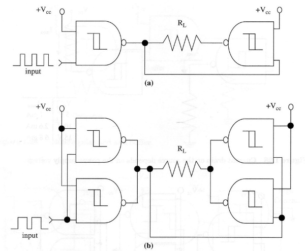 Figure 7 – Push-pull stage using two or four gates of a 4093
