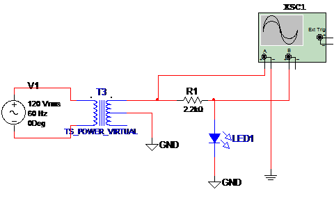 Figure 1 – Circuit  for LED test
