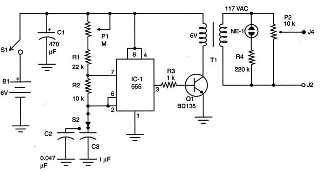 Figure 2 – Schematic diagram of the nerves stimulator
