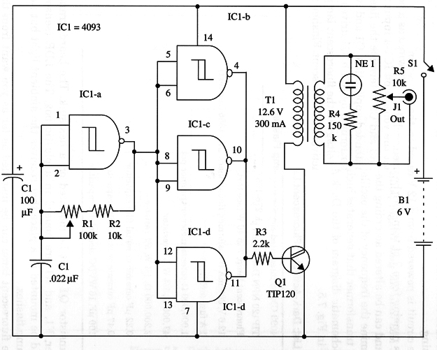 Figure 1 – Schematics for the nerve stimulator
