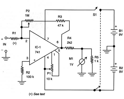 Figure 1 – Bio-amplifie using the 741
