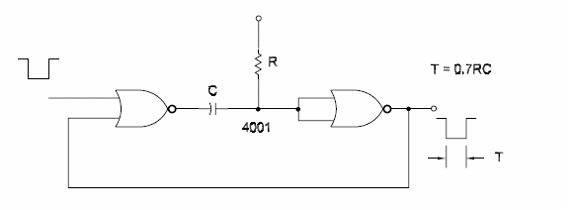 Two NOR Gates Monostable
