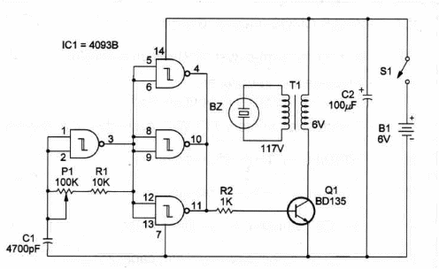 Figure 1 – Schematics for the Ultrasonic Generator
