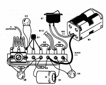   Figure 3 – Mounting on a terminal strip but keep all the component terminals and wiring short to avoid instability.
