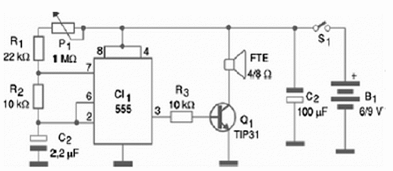 Figure 2 – Complete schematic diagram of the metronome
