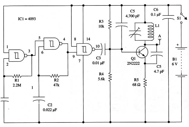 Figure 1 – Schematics for the beep transmitter
