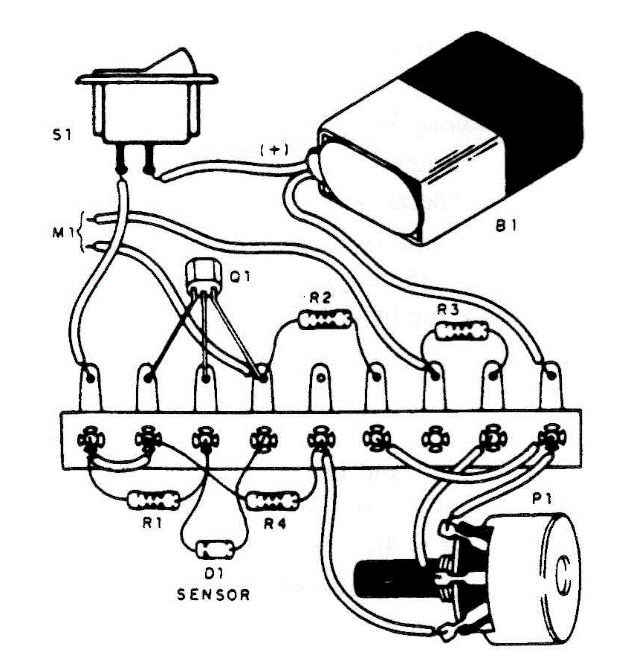 Figure 3 -Temperature change monitor mounted using a terminal strip.
