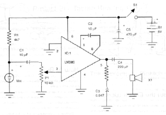 Figure 4 -The schematic diagram for the tactile hearing aid. 
